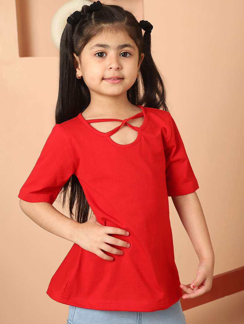 girls solid short sleeve top - 21732059 -  Standard Image - 1