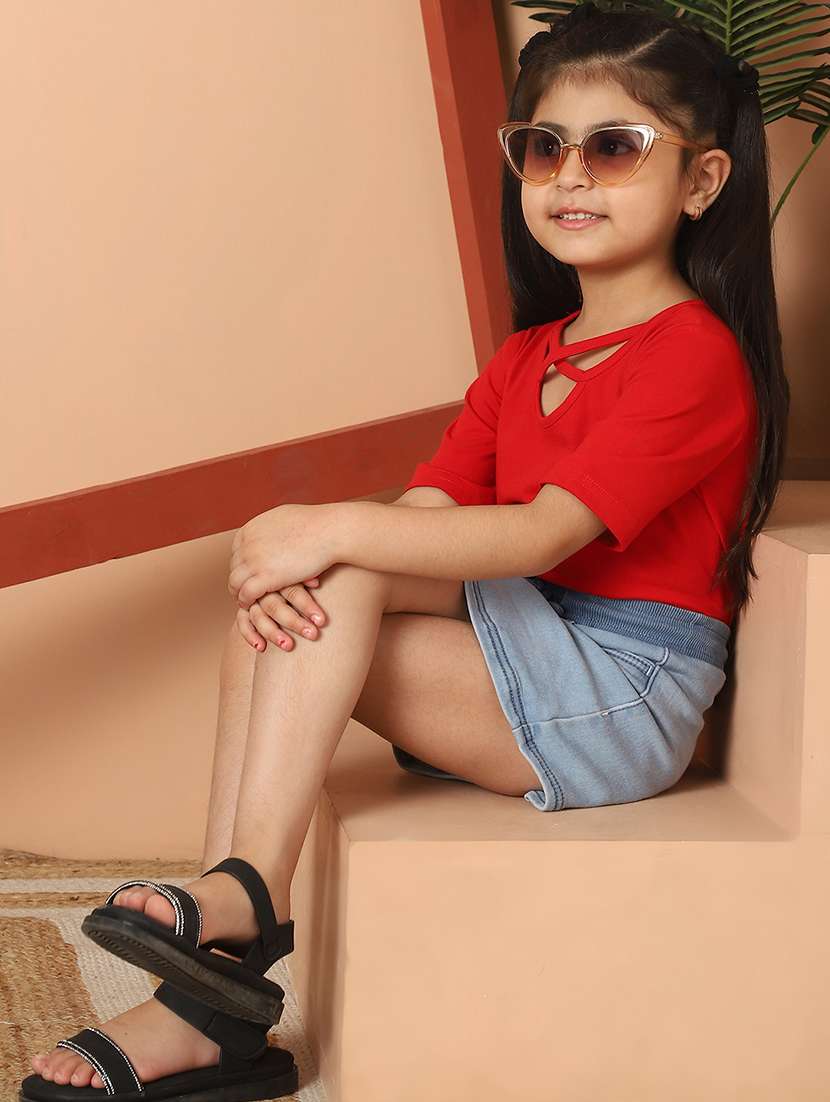 girls solid short sleeve top - 21732059 -  Standard Image - 4