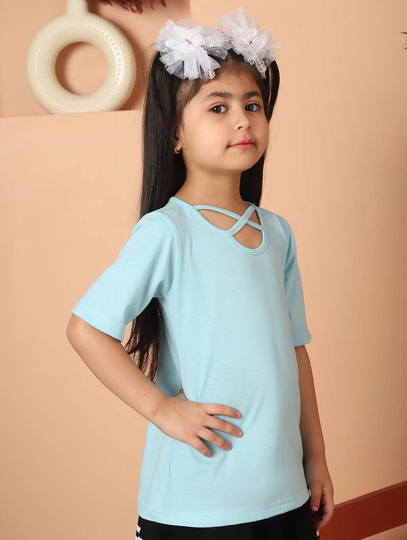 girls solid short sleeve top - 21732060 -  Standard Image - 1