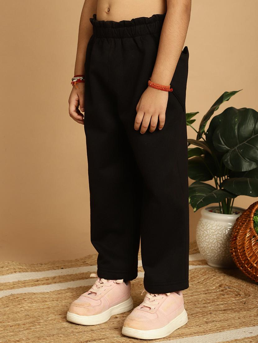 girls solid mid rise trouser - 21732073 -  Standard Image - 1