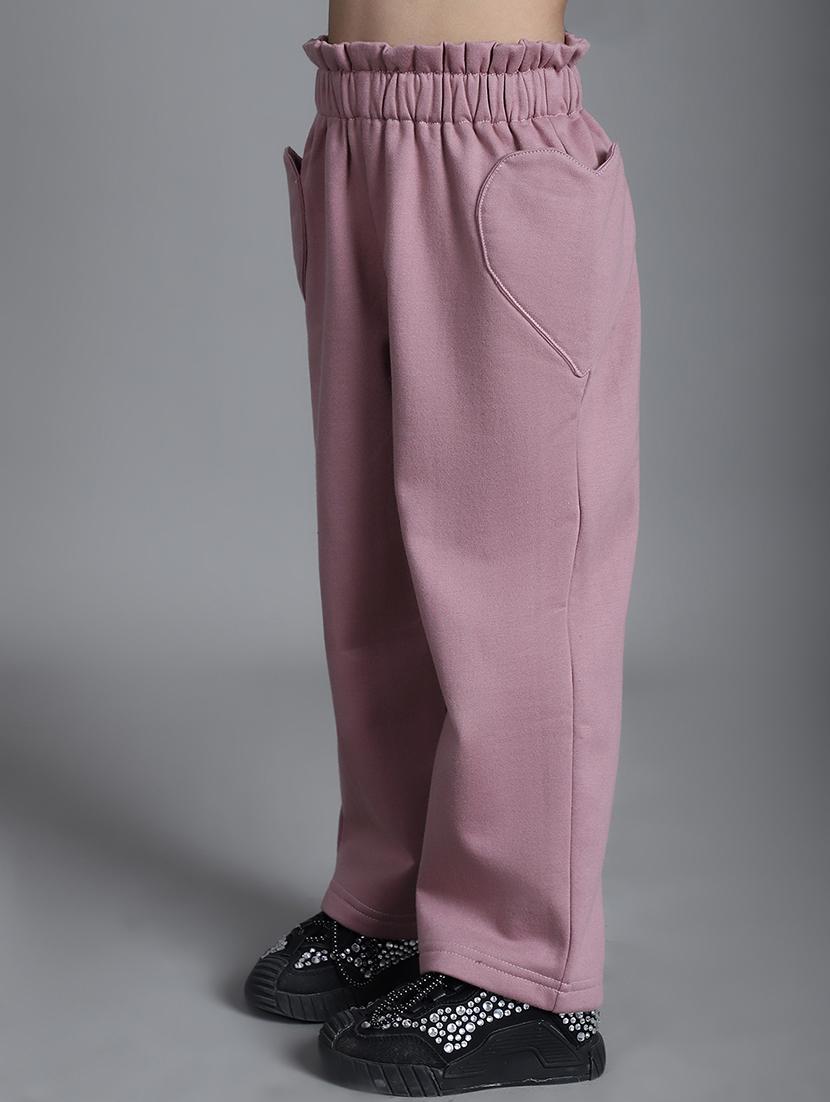 girls solid mid rise casual trouser - 21732075 -  Standard Image - 1
