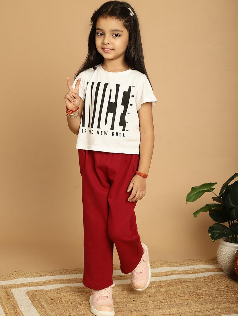 girls solid mid rise casual trouser - 21732076 - Standard Image - 4