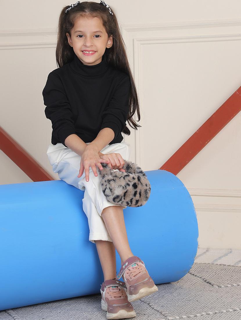 girls solid mid rise casual trouser - 21732089 - Standard Image - 4