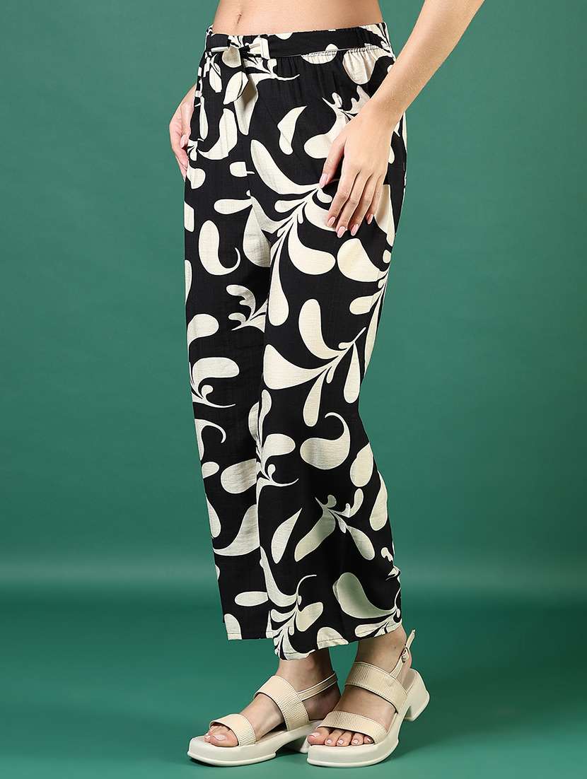 women printed mid rise straight palazzo - 21732141 - Standard Image - 1