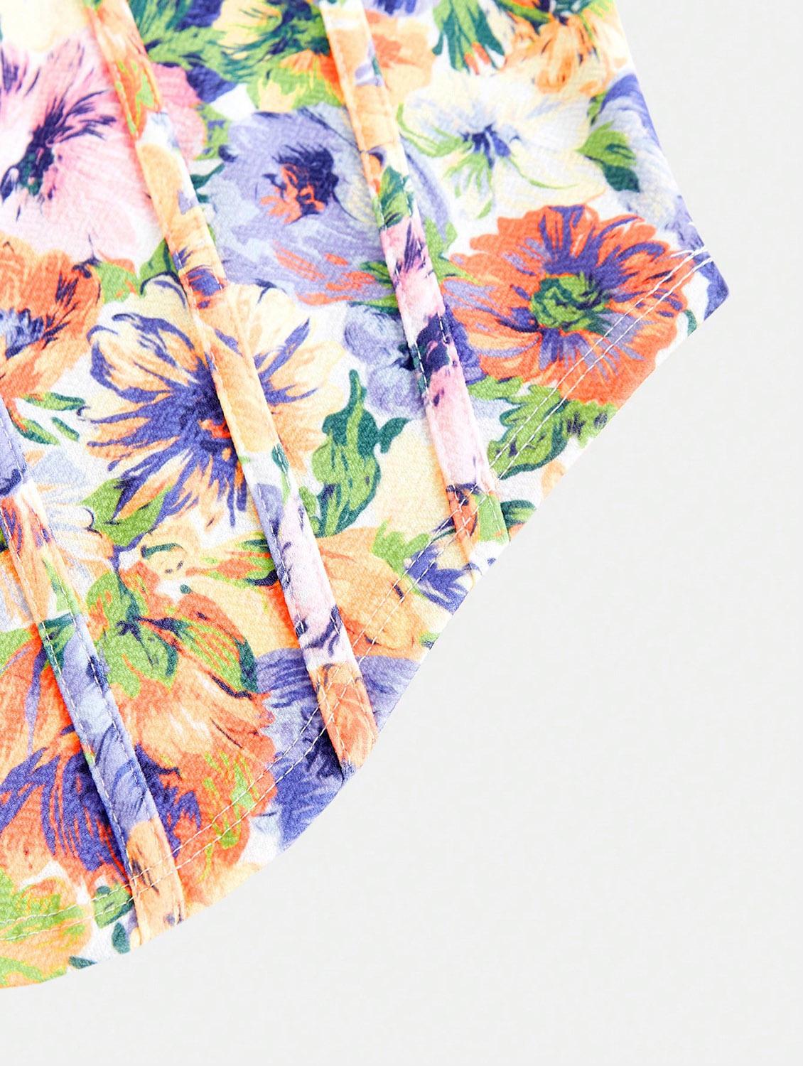 women floral print corset crop top - 21732299 - Standard Image - 4