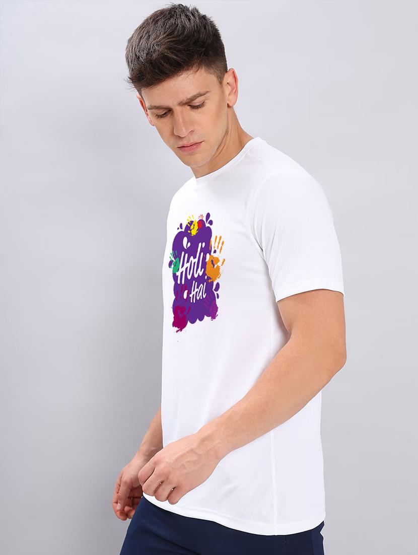 men printed short sleeves holi t-shirt - 21732378 -  Standard Image - 1