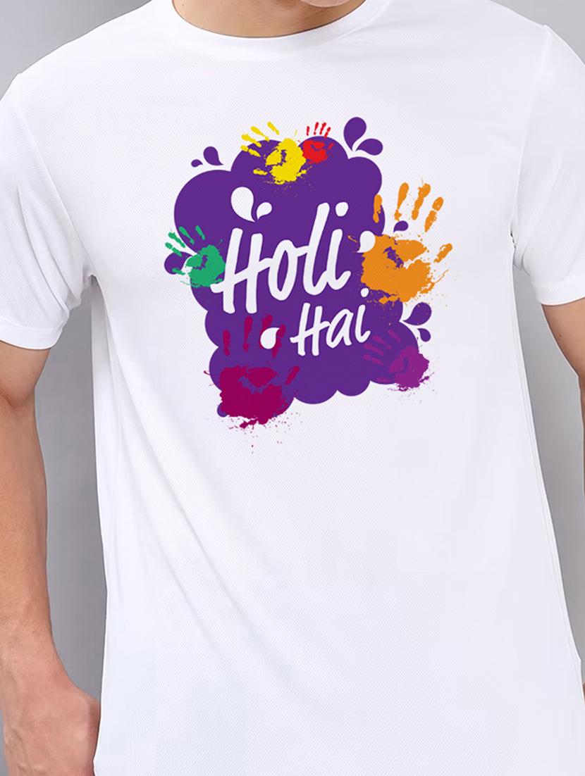 men printed short sleeves holi t-shirt - 21732378 - Standard Image - 4