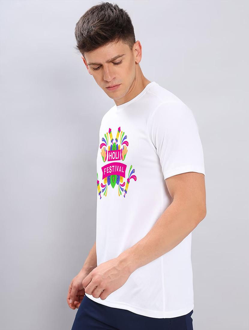 men printed short sleeves holi t-shirt - 21732382 - Standard Image - 1