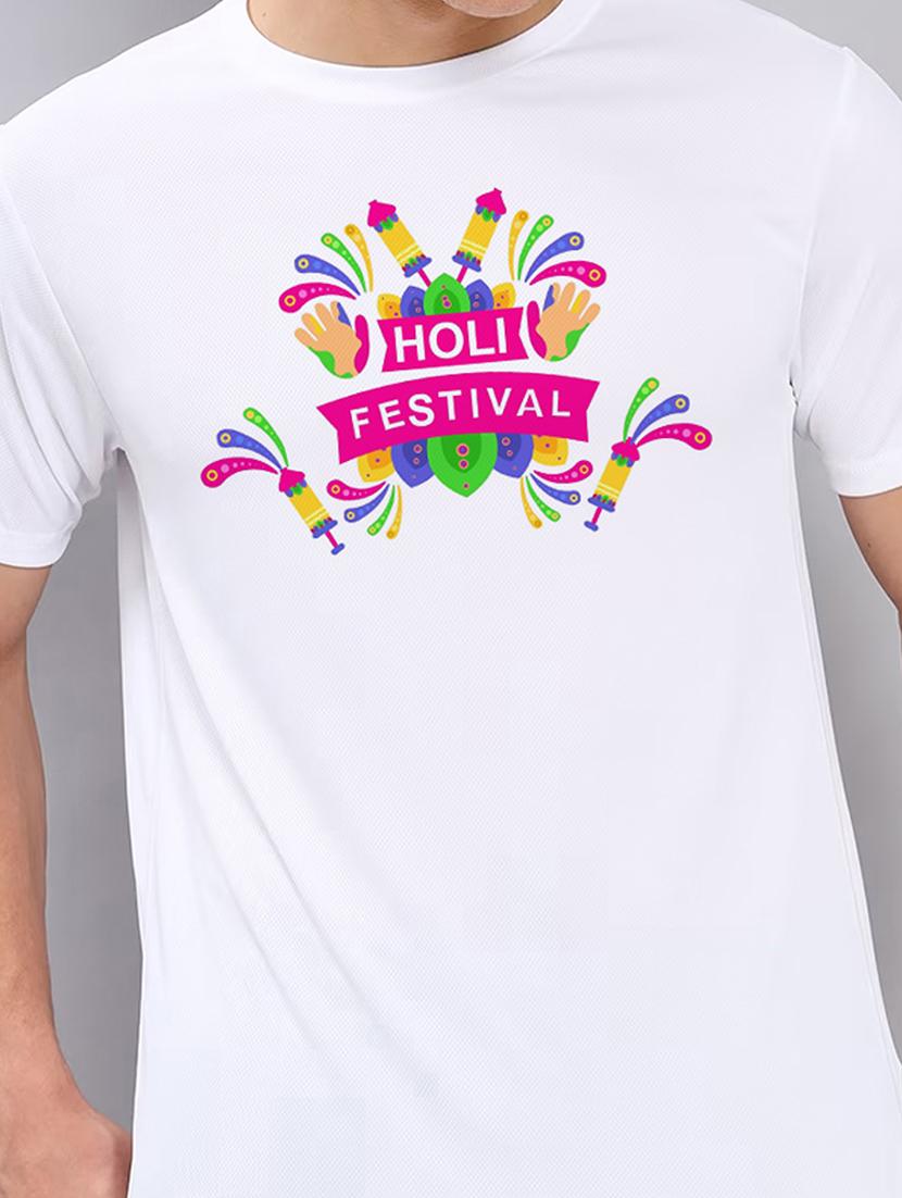 men printed short sleeves holi t-shirt - 21732382 - Standard Image - 4