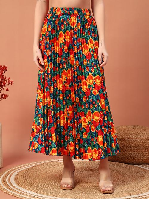 women floral print long skirt - 21732387 - Standard Image - 0