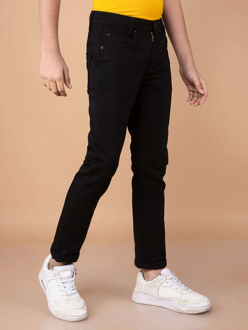 boys solid mid rise jeans - 21732549 -  Standard Image - 1