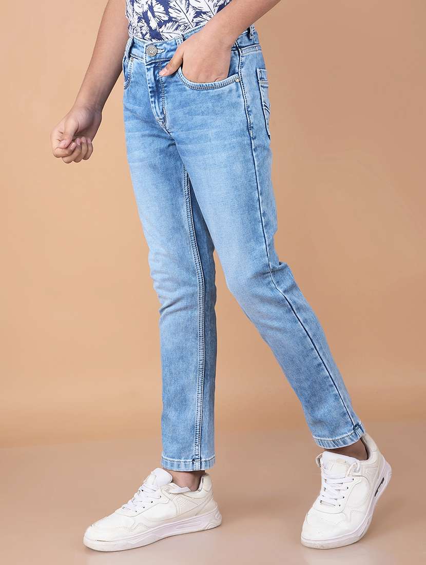 boys washed mid rise denim jeans - 21732553 -  Standard Image - 1