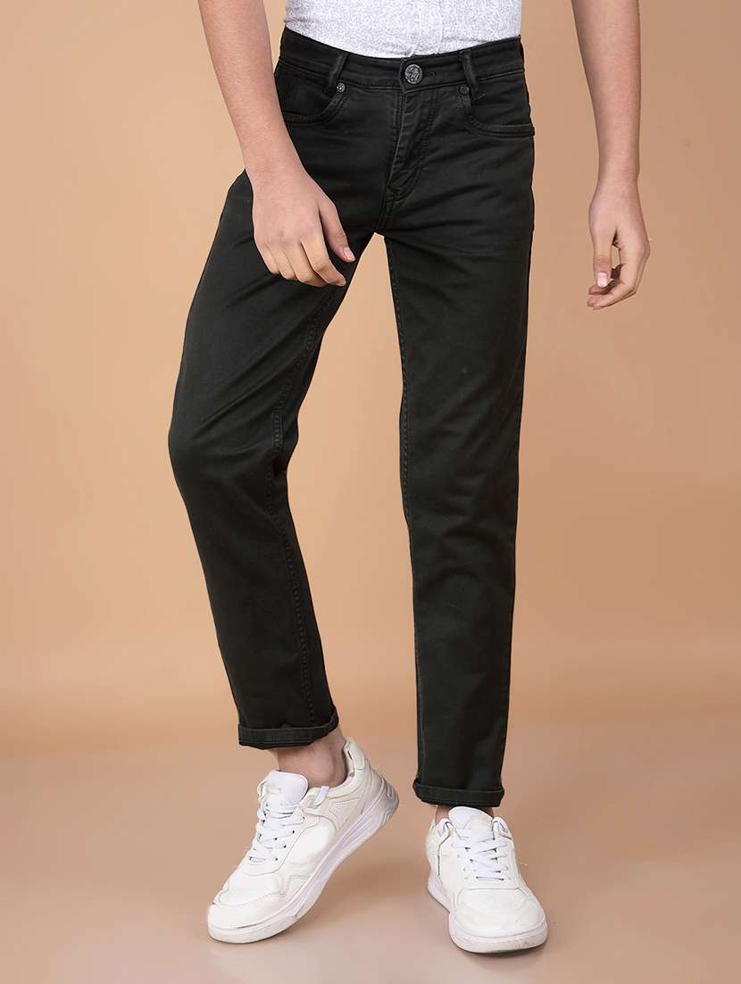 boys mid rise plain jeans