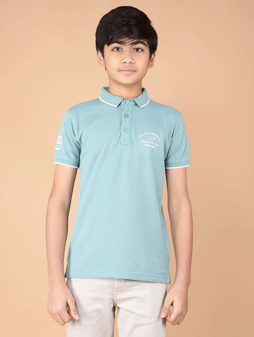 boys solid short sleeve polo t-shirt