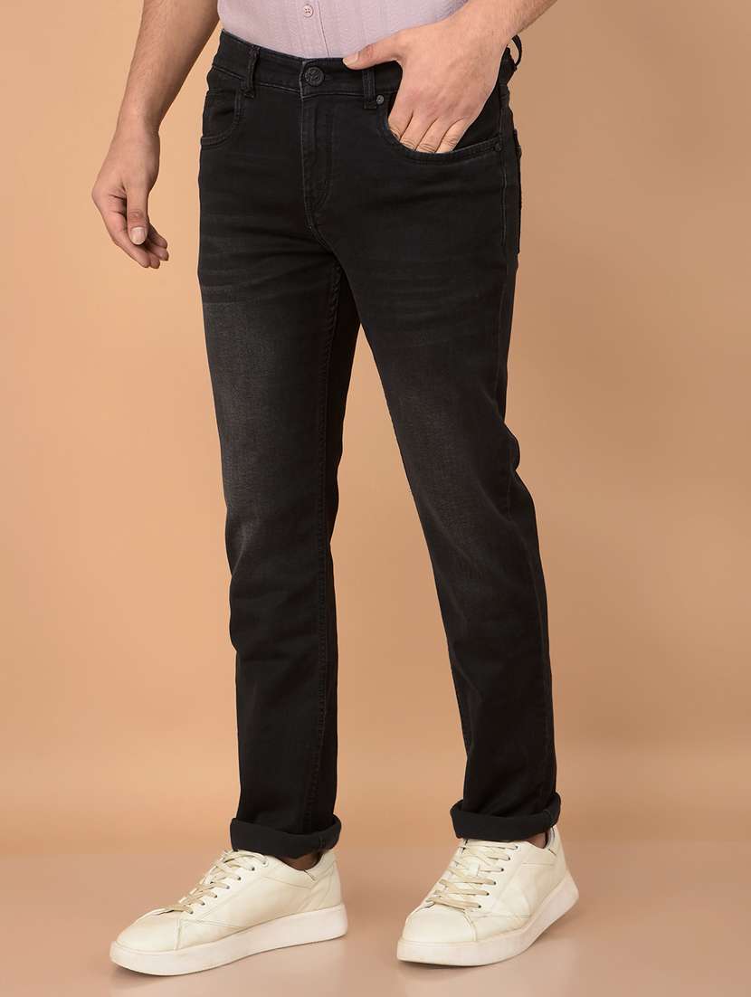 black cotton blend jeans - 21732596 -  Standard Image - 1