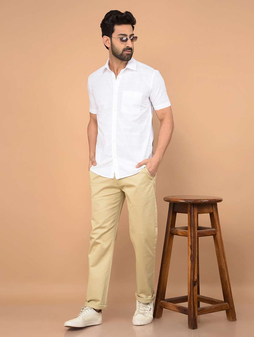 men short sleeves checkered casual shirt - 21732611 -  Standard Image - 4