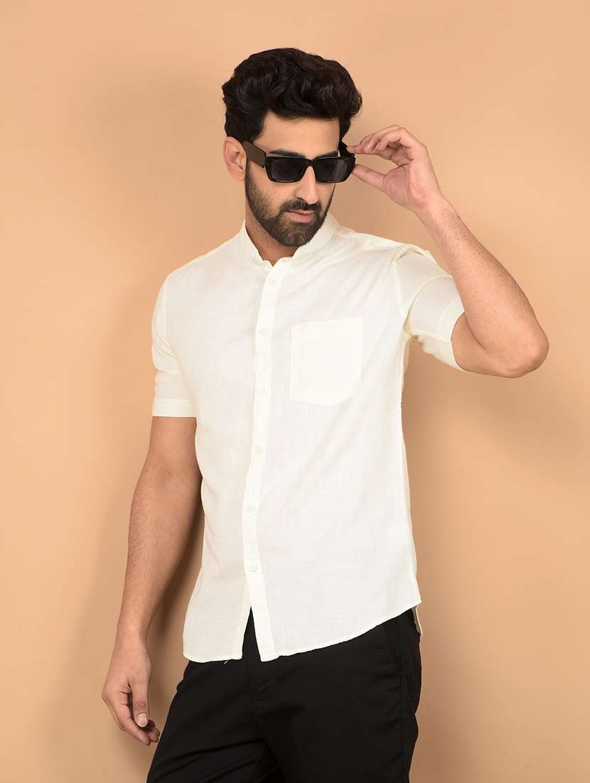 men short sleeves plain casual shirt - 21732615 -  Standard Image - 1