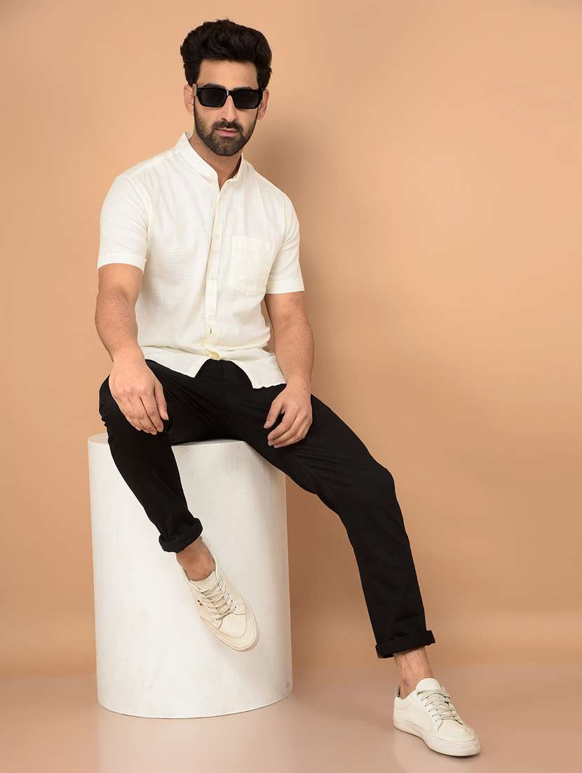 men short sleeves plain casual shirt - 21732615 -  Standard Image - 4