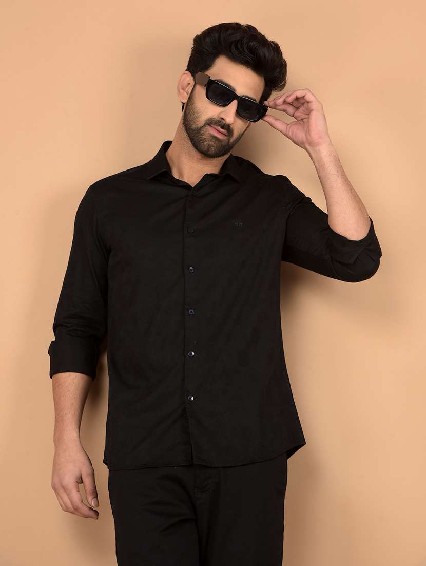 men long sleeves plain casual shirt - 21732627 - Zoom Image - 0