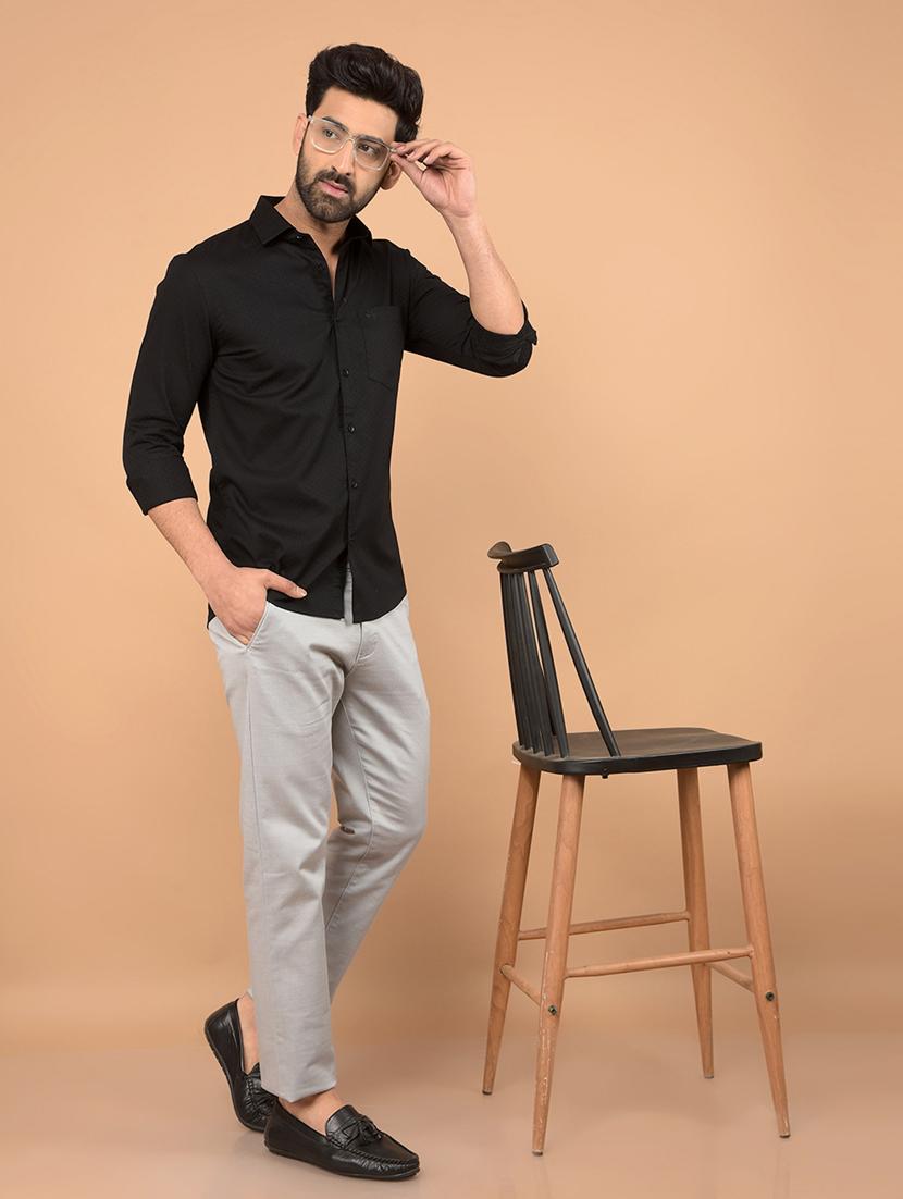 men long sleeves self design casual shirt - 21732630 - Standard Image - 4