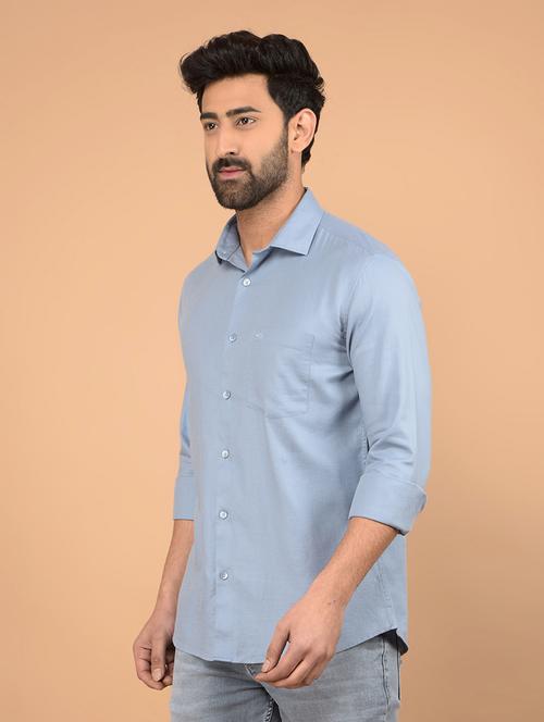 men long sleeves solid casual shirt - 21732636 -  Standard Image - 0