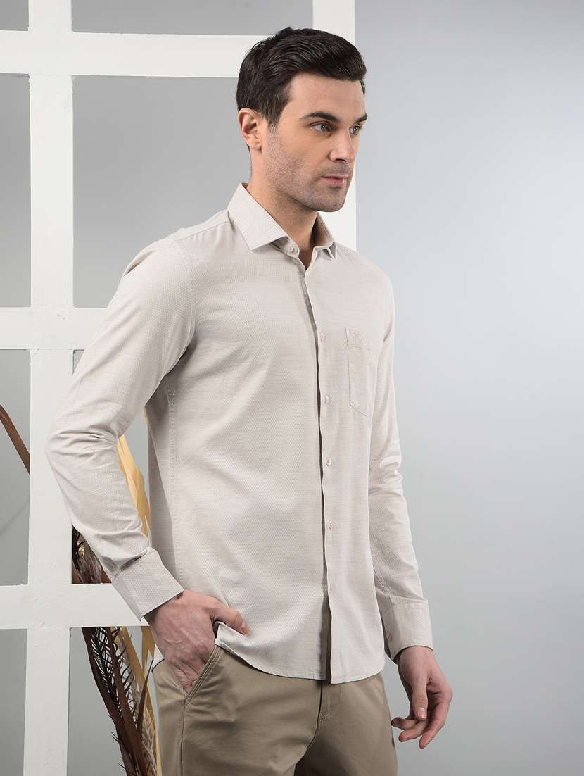 men long sleeves self design casual shirt - 21732638 -  Standard Image - 1