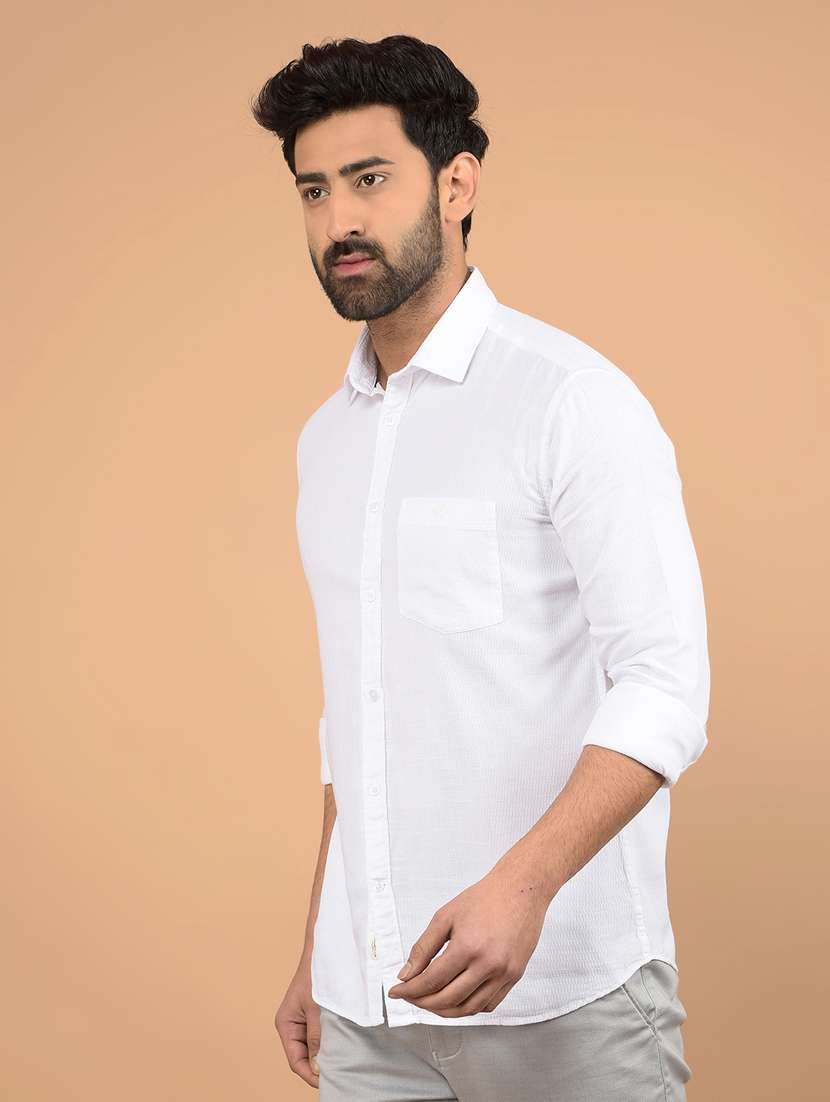 men long sleeves plain casual shirt