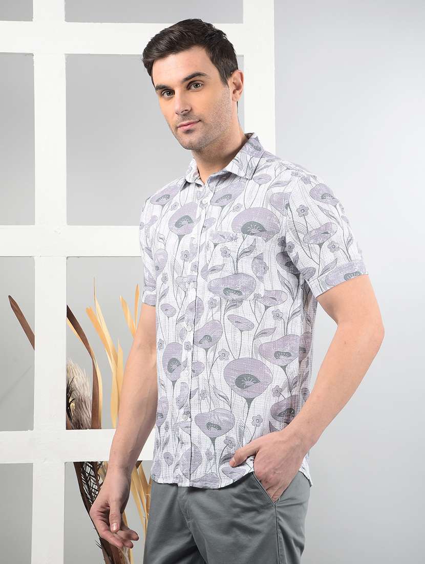 men short sleeves printed casual shirt - 21732675 -  Standard Image - 1