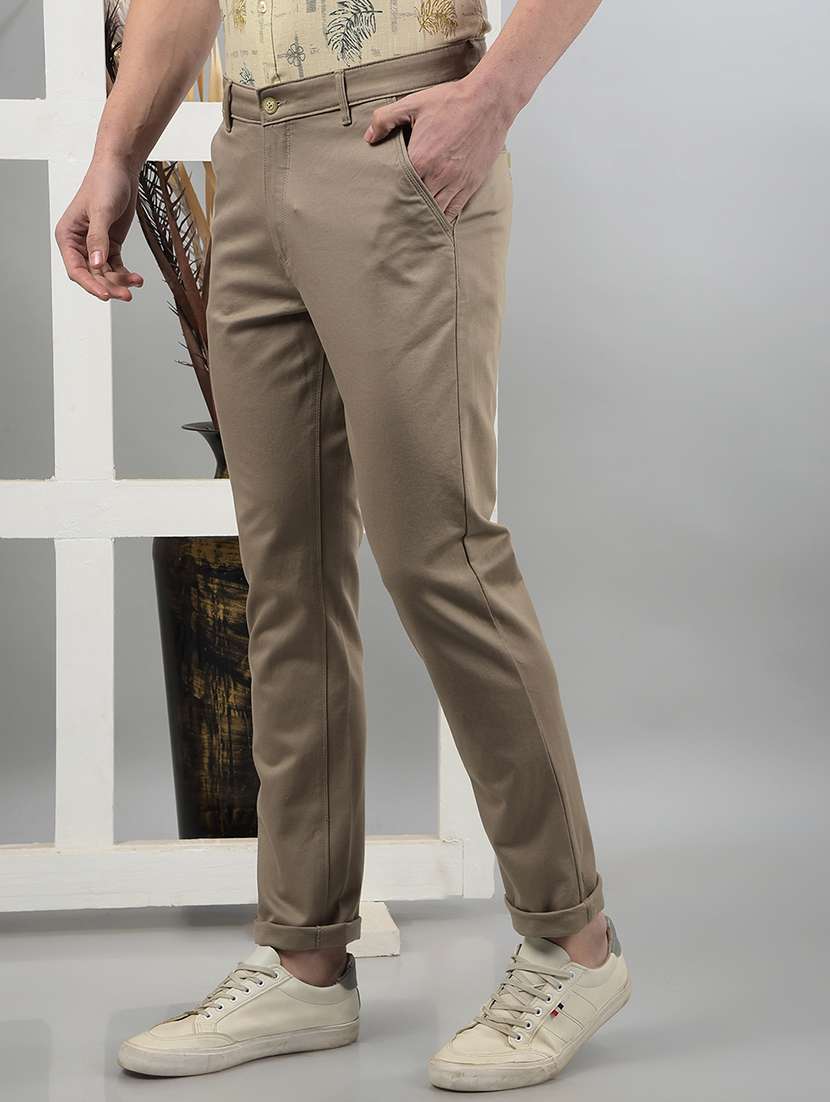 men mid rise solid chinos - 21732684 -  Standard Image - 1