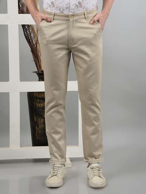 men mid rise solid chinos - 21732687 -  Standard Image - 0