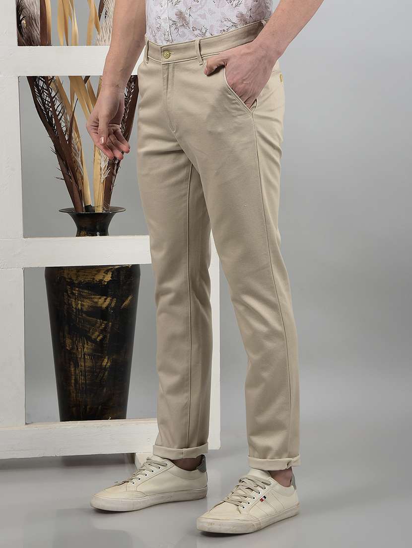 men mid rise solid chinos - 21732687 -  Standard Image - 1