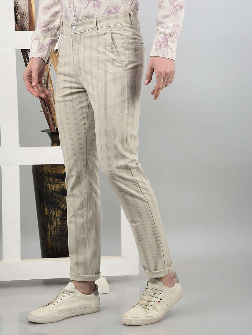 men mid rise striped chinos - 21732691 -  Standard Image - 1