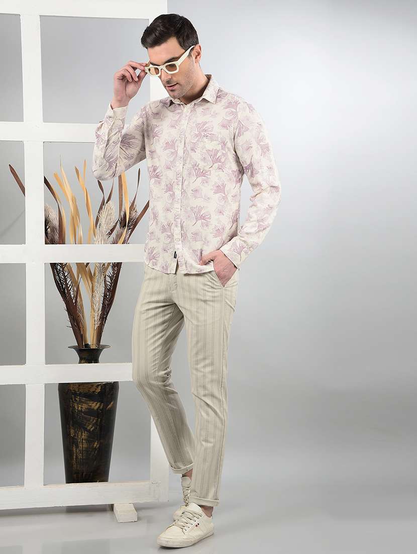 men mid rise striped chinos - 21732691 -  Standard Image - 4