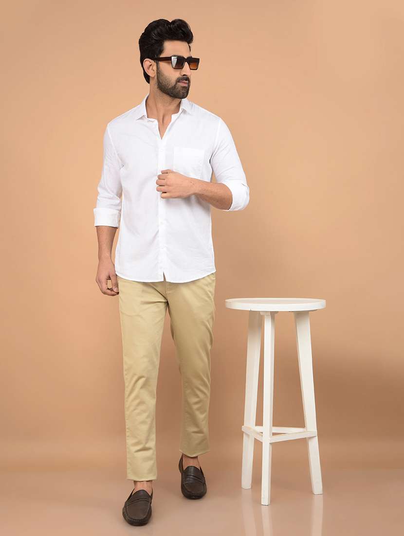 men solid mid rise chinos  - 21732693 -  Standard Image - 4