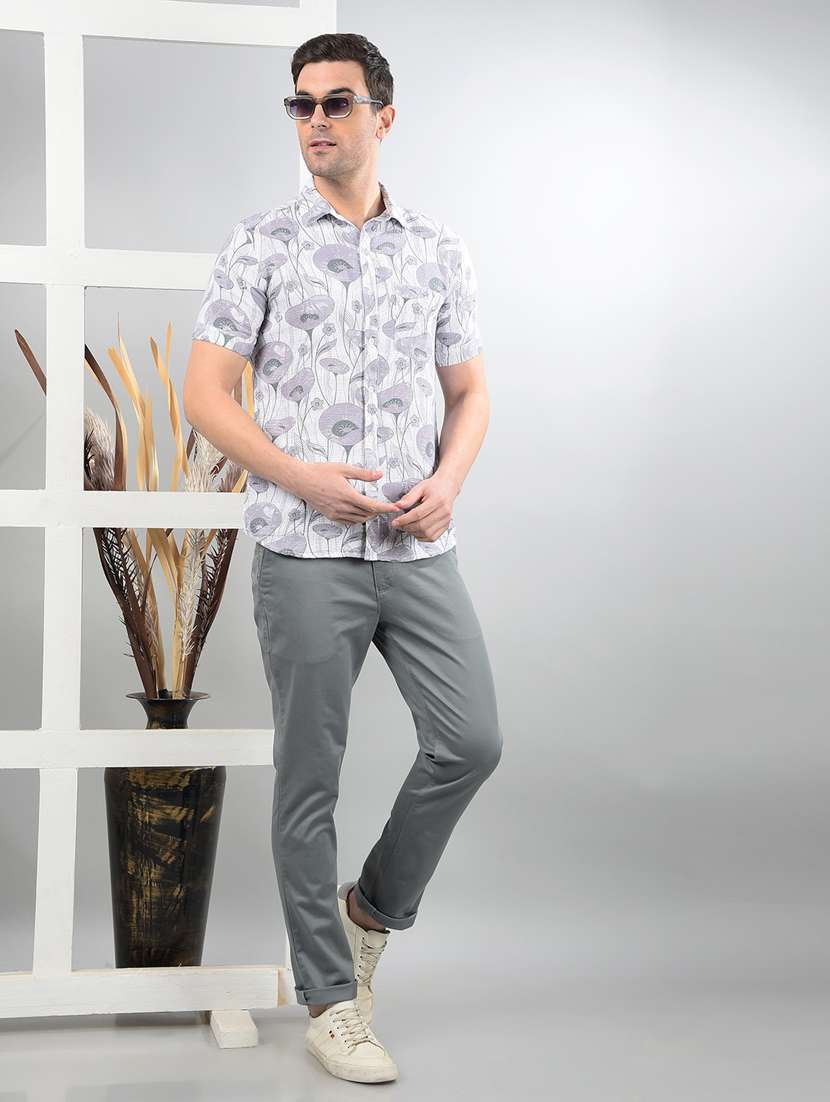 men solid mid rise chinos  - 21732694 -  Standard Image - 4