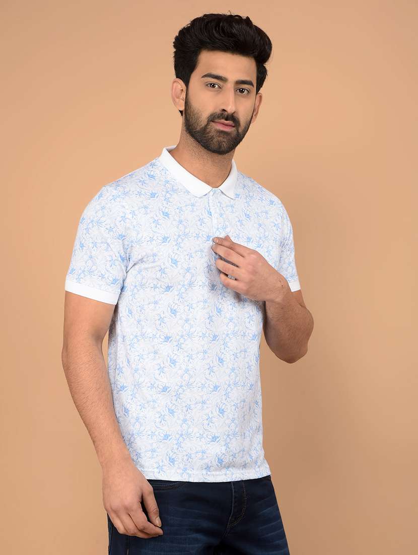men short sleeves printed polo t-shirt