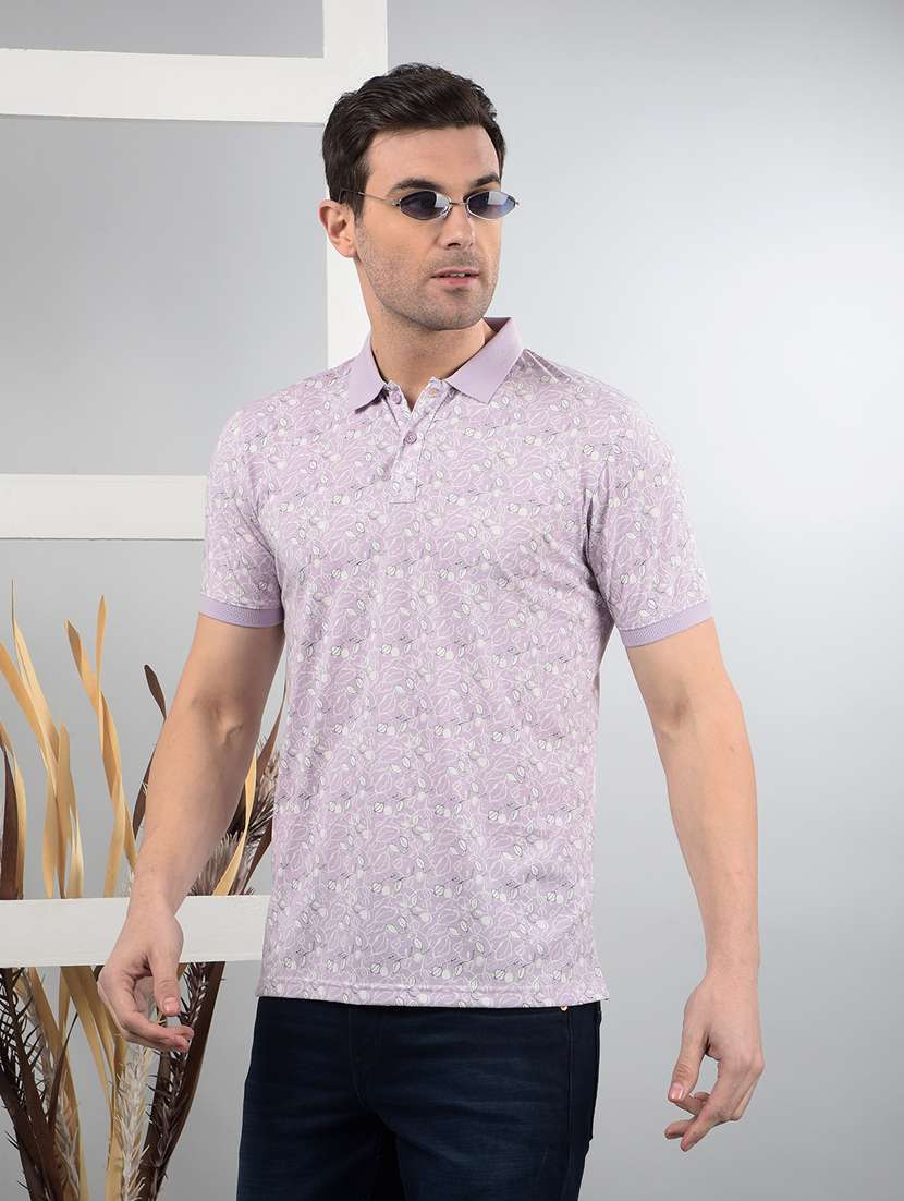 men short sleeves printed polo t-shirt