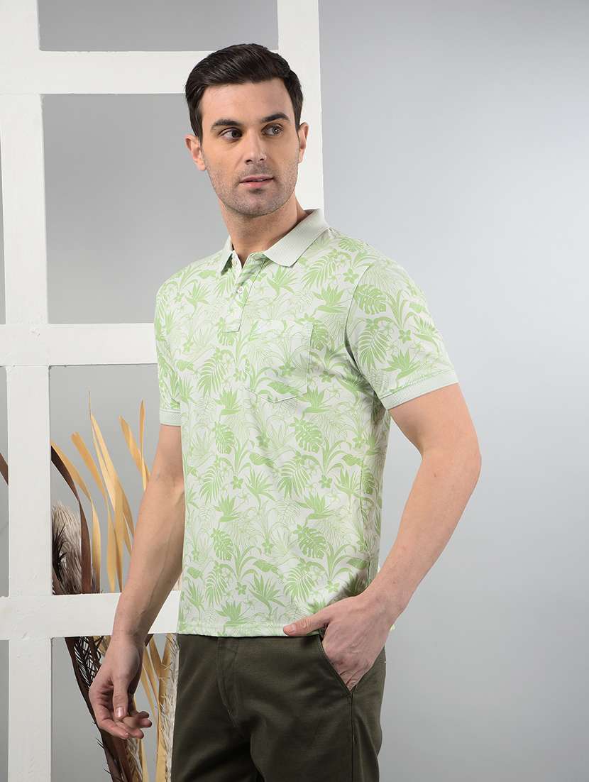 men short sleeves printed polo t-shirt