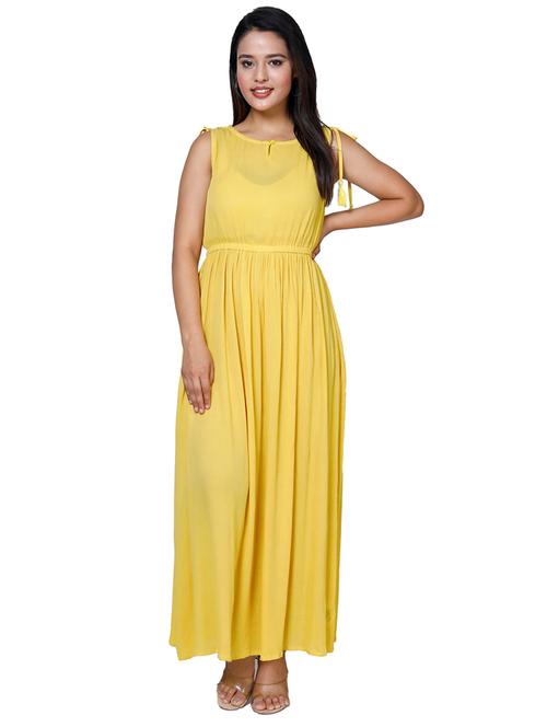 women black solid sleeveless a-line maxi dress - 21732859 -  Standard Image - 0