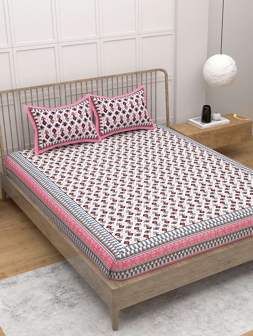 printed bedsheet with coordinated pillow covers - 21732922 - Standard Image - 1