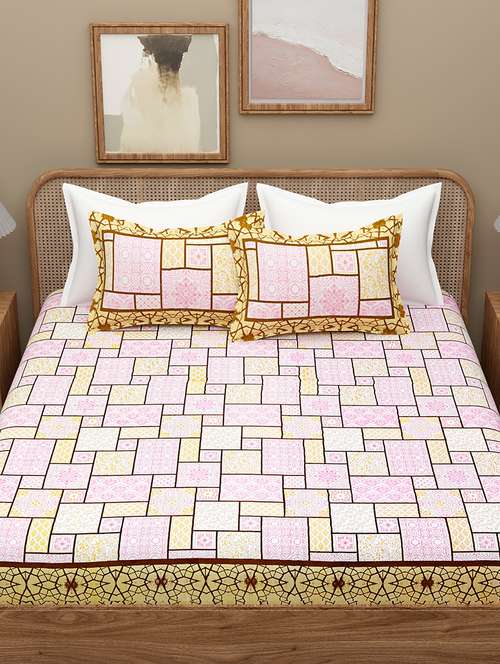 printed bedsheet with coordinated pillow covers  - 21732942 -  Standard Image - 0