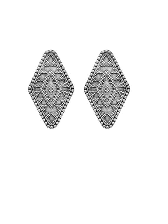 silver-toned & silver-plated studs earrings - 21733257 - Zoom Image - 0