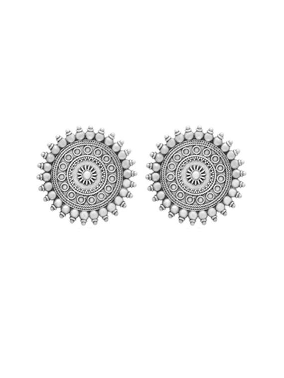 silver-toned & silver-plated studs earrings - 21733265 - Zoom Image - 0