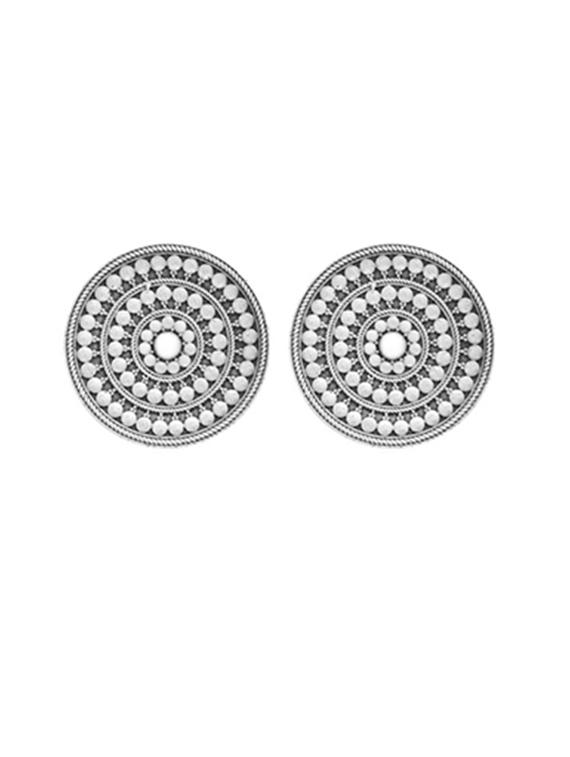 silver-toned & silver-plated oxidized studs earrings - 21733273 -  Zoom Image - 0
