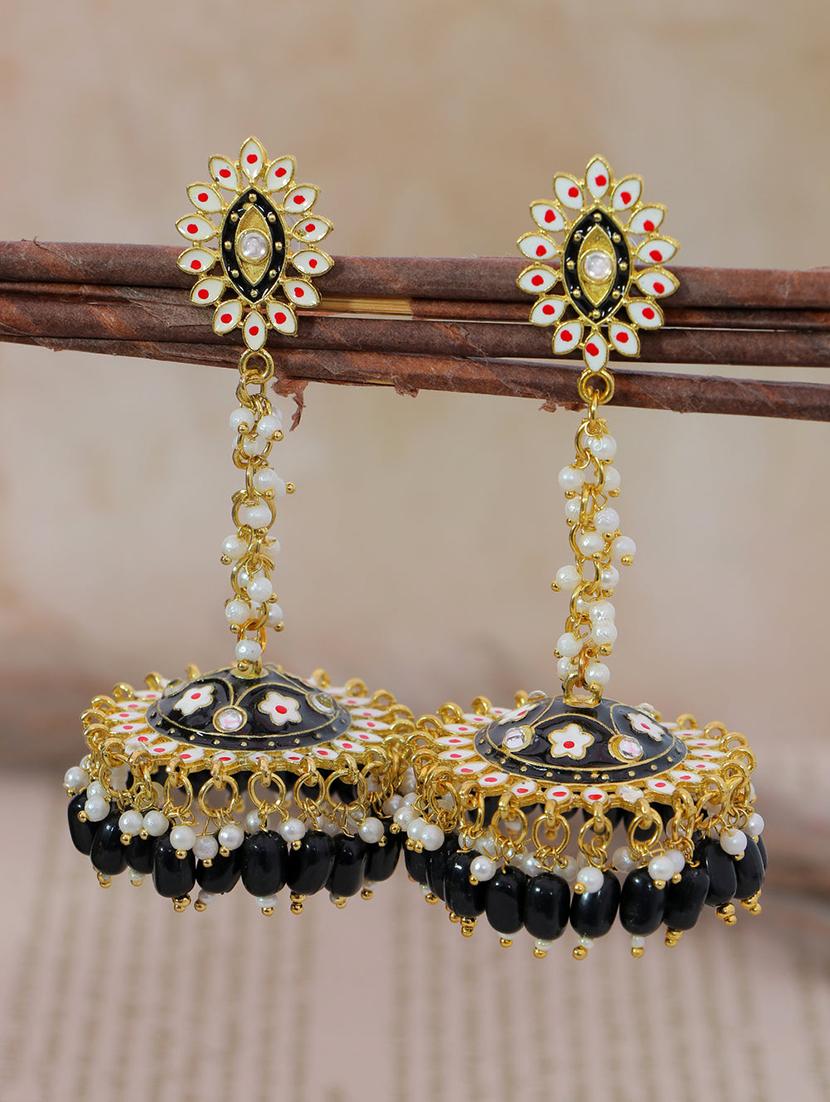 women meenakari detailed jhumka earrings - 21733300 -  Zoom Image - 0
