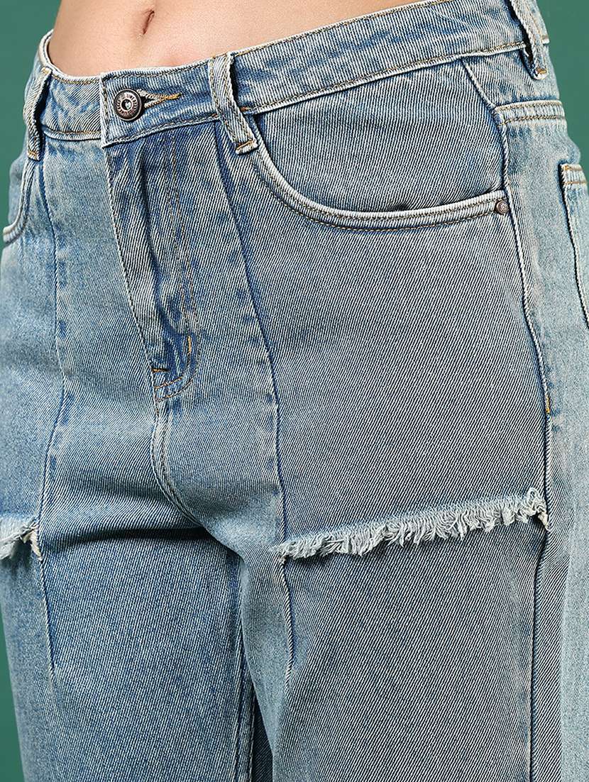 women distressed mid rise straight fit jean - 21733405 -  Standard Image - 4