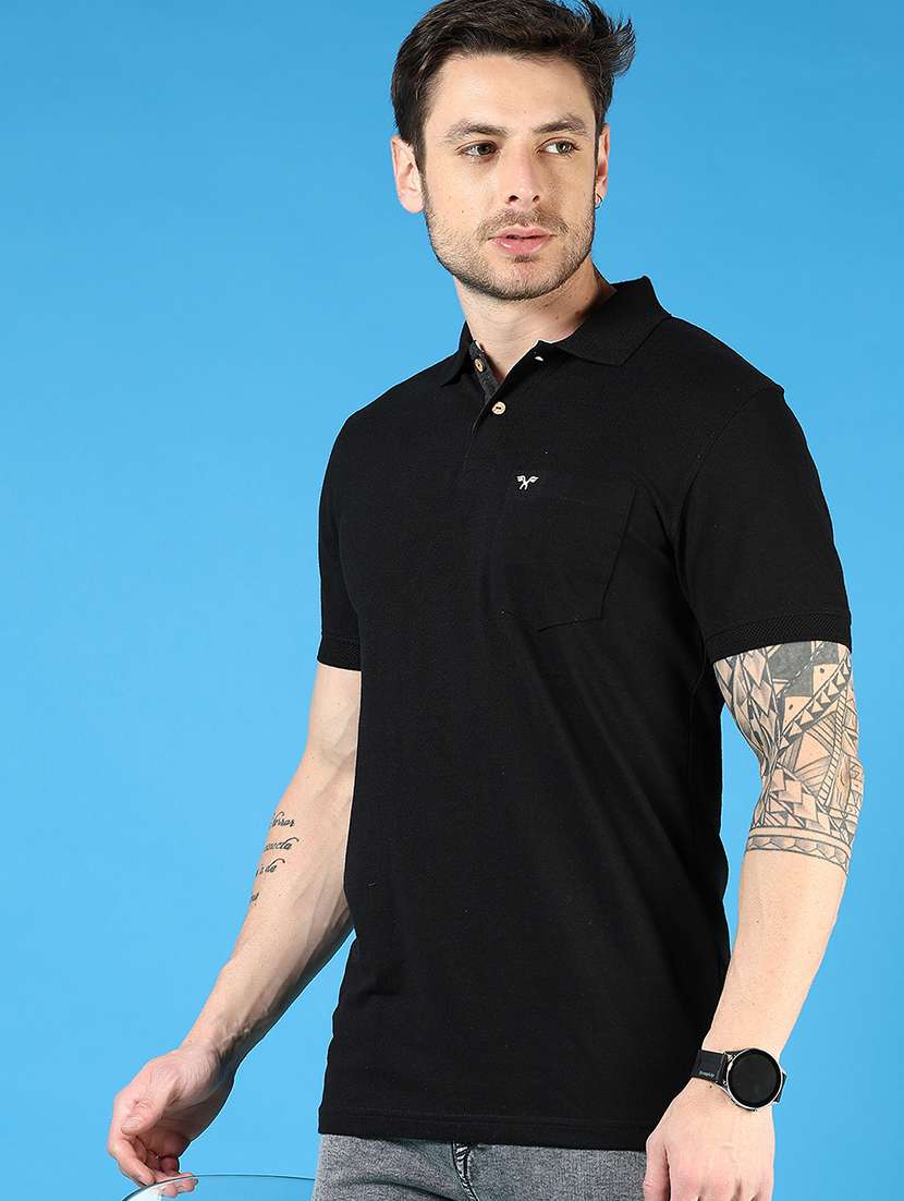 men solid short sleeve regular fit polo t-shirt - 21733408 -  Standard Image - 1