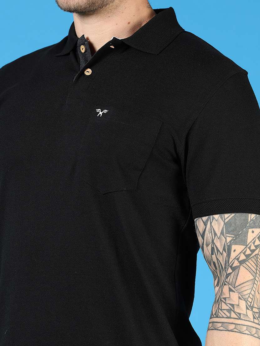 men solid short sleeve regular fit polo t-shirt - 21733408 -  Standard Image - 4
