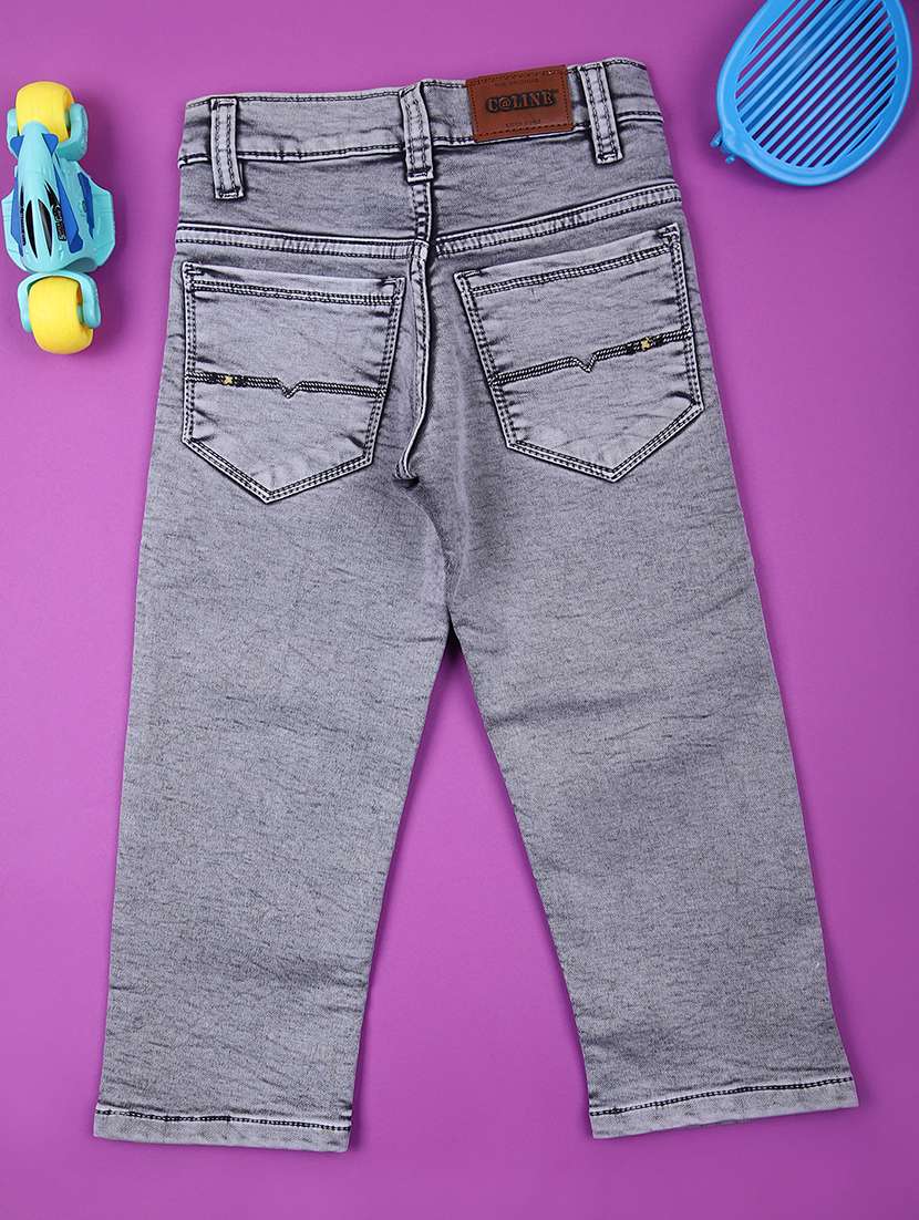 boys solid mid rise slim fit jean - 21733463 -  Standard Image - 1