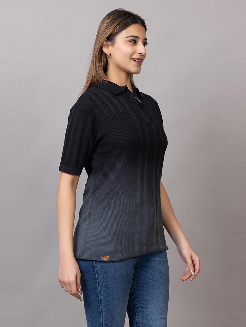 women ombre short sleeve polo t-shirt - 21733593 - Standard Image - 1